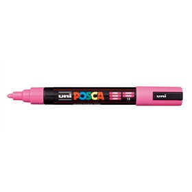 Marcador de tinta Posca PC-5M - Ponta redonda de 1,8 a 2,5 mm - Tinta à base de água - Resistente à luz - Não permanente - Rosa