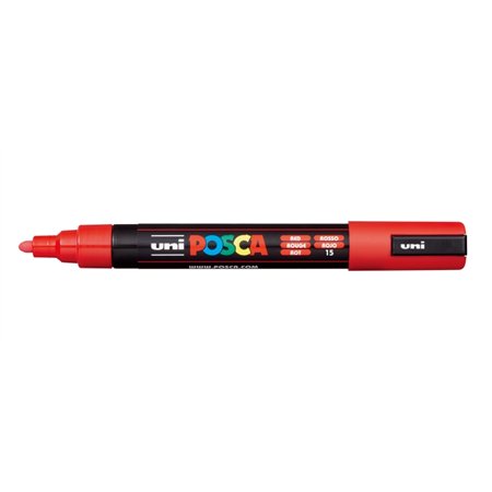 Marcador de tinta Posca PC-5M - Ponta de poliéster de 1,8 a 2,5 mm - Tinta à base de água - Resistente à luz - Não permanente - 