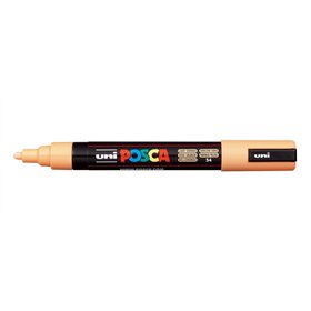 Marcador de tinta Posca PC-5M - Ponta redonda de 1,8 a 2,5 mm - Tinta à base de água - Resistente à luz - Não permanente - Laran