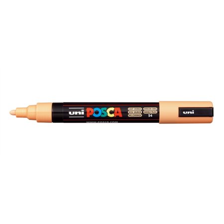 Marcador de tinta Posca PC-5M - Ponta redonda de 1,8 a 2,5 mm - Tinta à base de água - Resistente à luz - Não permanente - Laran