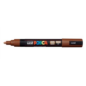 Marcador de tinta Posca PC-5M - Ponta redonda de 1,8 a 2,5 mm - Tinta à base de água - Resistente à luz - Não permanente - Marro