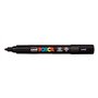 Marcador de tinta Posca PC-5M - Ponta redonda de 1,8 a 2,5 mm - Tinta à base de água - Resistente à luz - Preto