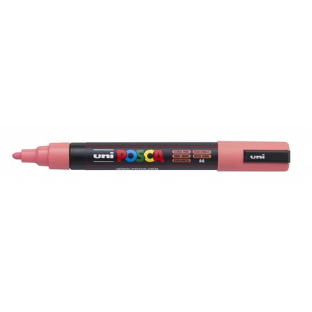 Marcador de tinta Posca PC-5M - À base de água - Ponta redonda de 1,8 a 2,5 mm - Resistente à luz - Rosa coral