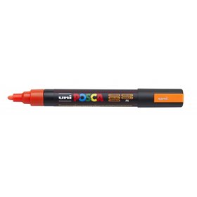 Marcador de tinta Posca PC-5M - Ponta redonda de 1,8 a 2,5 mm - Tinta à base de água - Resistente à luz - Não permanente - Laran