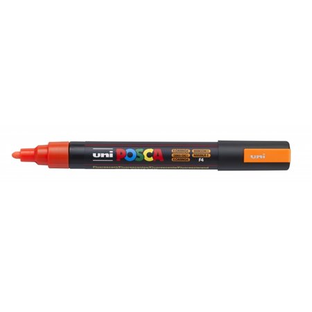 Marcador de tinta Posca PC-5M - Ponta redonda de 1,8 a 2,5 mm - Tinta à base de água - Resistente à luz - Não permanente - Laran