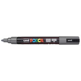 Marcador de tinta Posca PC-5M - Ponta redonda de 1,8 a 2,5 mm - Tinta à base de água - Resistente à luz - Cinza escuro