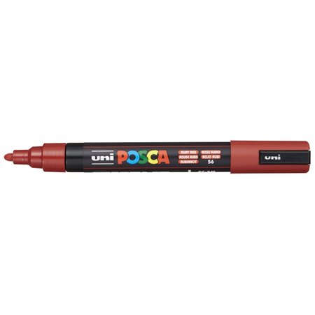 Marcador de tinta Posca PC-5M - Ponta redonda de 1,8 a 2,5 mm - Tinta à base de água - Resistente à luz - Não permanente - Verme