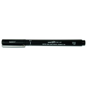 Marcador calibrado Uni-ball PIN01-200(S) - Ponta de poliacetal de 0,1 mm - Tinta pigmentada resistente à água e à luz - Preto