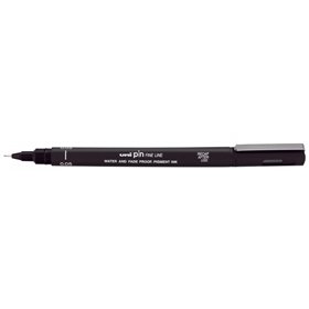 Marcador calibrado Uni-ball PIN005 - Ponta de poliacetal de 0,05 mm - Tinta pigmentada resistente à água e à luz - Preto