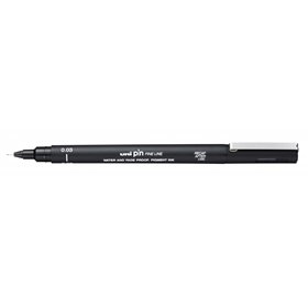 Marcador calibrado Uni-ball PIN003 - Ponta de poliacetal de 0,03 mm - Tinta pigmentada resistente à água e à luz - Preto