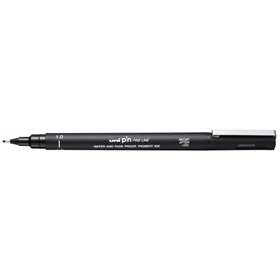 Marcador calibrado Uni-ball PIN10-200(S) - Ponta de poliacetal de 1 mm - Espessura do traço de 1 mm - Tinta pigmentada resistent