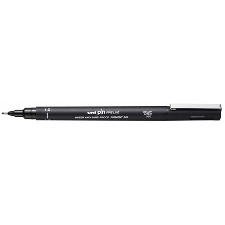 Marcador calibrado Uni-ball PIN10-200(S) - Ponta de poliacetal de 1 mm - Espessura do traço de 1 mm - Tinta pigmentada resistent