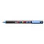 Marcador de tinta Posca PC-1MR - Ponta de rolo de fibra de 0,7 mm - Tinta pigmentada à base de água - Resistente à luz - Azul Gl