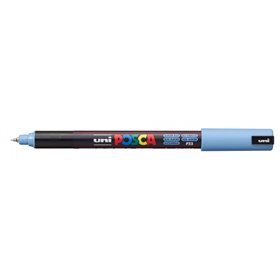 Marcador de tinta Posca PC-1MR - Ponta de rolo de fibra de 0,7 mm - Tinta pigmentada à base de água - Resistente à luz - Azul Gl