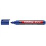 Marcador permanente Edding 300 - Ponta redonda - Espessura da linha entre 1,5 e 3 mm - Tinta praticamente inodora - Tampa com cl