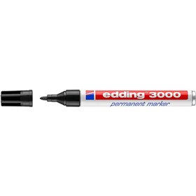 Marcador permanente Edding 3000 - Ponta redonda de 1,5 mm - Espessura da linha entre 1,5 e 3 mm - Recarregável - Secagem rápida 