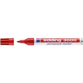 Marcador permanente Edding 3000 - Ponta redonda de 1,5 mm - Espessura da linha entre 1,5 e 3 mm - Recarregável - Secagem rápida 