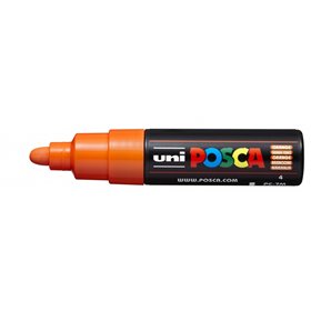 Marcador de tinta Posca PC-7M - Ponta redonda de 4,5 a 5,5 mm - Tinta à base de água - Resistente à luz - Laranja