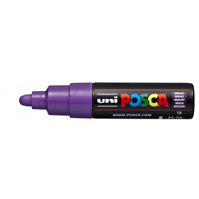 Marcador de tinta Posca PC-7M - Ponta redonda de 4,5 a 5,5 mm - Tinta à base de água - Resistente à luz - Não permanente - Viole