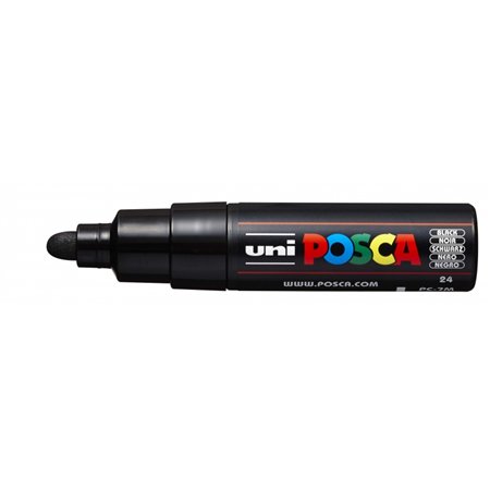 Marcador de tinta Posca PC-7M - Ponta redonda de 4,5 a 5,5 mm - Tinta à base de água - Resistente à luz - Preto
