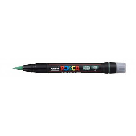 Marcador de tinta Posca PCF-350 - Ponta de pincel acrílica - Tinta pigmentada à base de água - Resistente à luz - Não permanente