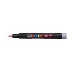 Marcador de tinta Posca PCF-350 - Ponta de pincel acrílica - À base de água - Não permanente - Resistente à luz - Inodoro - Rosa