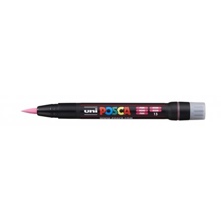 Marcador de tinta Posca PCF-350 - Ponta de pincel acrílica - À base de água - Não permanente - Resistente à luz - Inodoro - Rosa