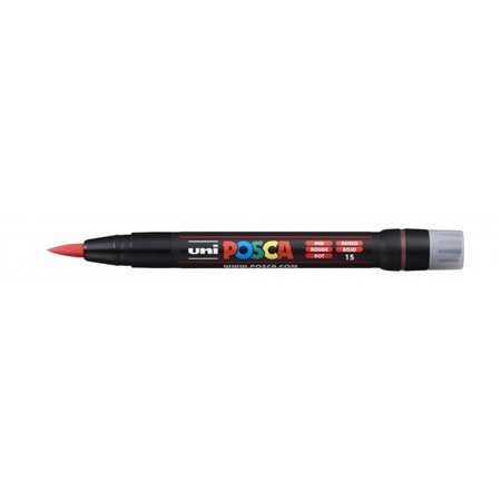 Marcador de tinta Posca PCF-350 - Ponta de pincel acrílica - Tinta à base de água - Não permanente - Resistente à luz - Inodoro 