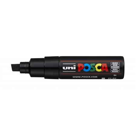 Marcador de tinta Posca PC-8K - Ponta chanfrada acrílica de 8 mm - Tinta à base de água - Resistente à luz - Não permanente - Pr