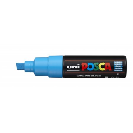 Marcador de tinta Posca PC-8K - Ponta chanfrada acrílica de 8 mm - Tinta à base de água - Resistente à luz - Não permanente - Tu