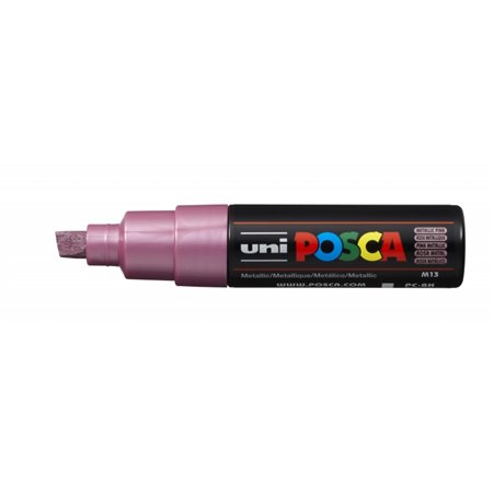Marcador de tinta Posca PC-8K - Ponta chanfrada acrílica de 8 mm - Tinta à base de água - Resistente à luz - Não permanente - Ro