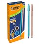 Conjunto de 20 canetas esferográficas Bic Cristal Glace - Corpo opaco em azul metálico fosco e cobre fosco - Ponta redonda de 1 