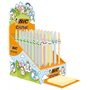 Conjunto de 40 canetas esferográficas Bic Cristal Pastel Figurines - Corpo opaco em tons pastel com figuras de animais - Ponta r