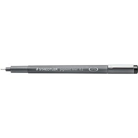 Caneta Staedtler Pigment Liner 308 Fineliner - Espessura da linha 0,2 mm - Secagem rápida - Preta