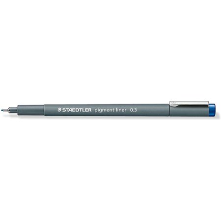 Caneta Staedtler Pigment Liner 308 Fineliner - Espessura da linha 0,3 mm - Secagem rápida - Azul