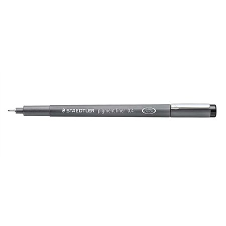 Caneta Staedtler Pigment Liner 308 Fineliner - Espessura da linha 0,4 mm - Secagem rápida - Preta
