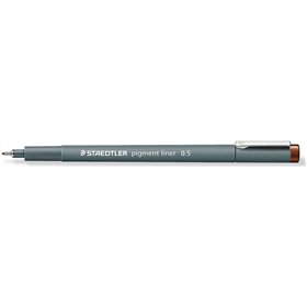 Caneta Staedtler Pigment Liner 308 Fineliner - Espessura da linha 0,5 mm - Secagem rápida - Marrom