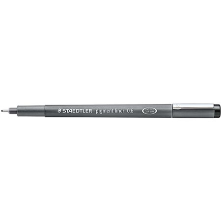 Caneta Staedtler Pigment Liner 308 Fineliner - Espessura da linha 0,6 mm - Secagem rápida - Preta