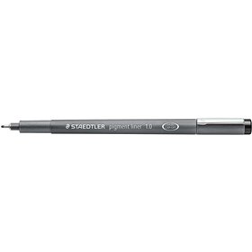 Caneta Staedtler Pigment Liner 308 Fineliner - Espessura da linha de 1 mm - Secagem rápida - Preta