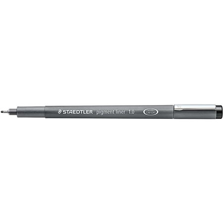 Caneta Staedtler Pigment Liner 308 Fineliner - Espessura da linha de 1 mm - Secagem rápida - Preta