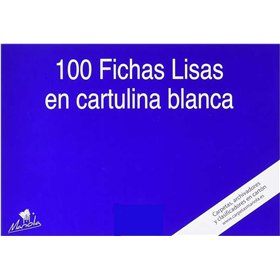 Pacote com 100 fichas de índice lisas Mariola nº 1 para arquivo - Medidas: 95 x 65 mm - Cor: Branca