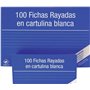 Pacote com 100 fichas pautadas listradas Mariola nº 5 para arquivamento - Medidas: 215 x 160 mm - Cor: Branca