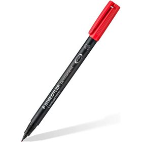 Marcador permanente Staedtler Lumocolor 313 de ponta fina - Espessura da linha aproximada de 0,4 mm - Secagem rápida - Vermelho