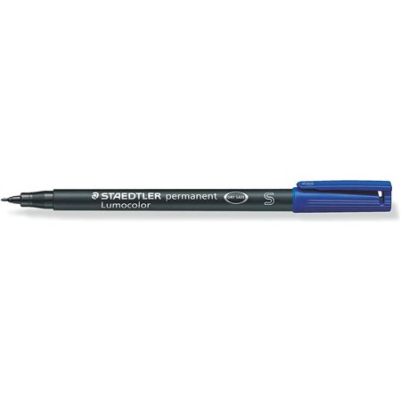 Caneta permanente Staedtler Lumocolor 313 de ponta fina - Espessura da linha de aproximadamente 0,4 mm - Secagem rápida - Azul
