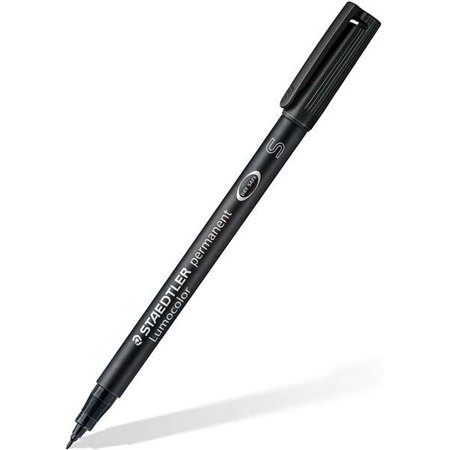 Marcador permanente Staedtler Lumocolor 313 de ponta fina - Espessura da linha de 0,4 mm - Secagem rápida - Preto
