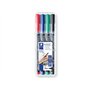 Staedtler Lumocolor 317 - Pacote com 4 Marcadores Permanentes - Ponta Redonda Média - Largura da Linha Aprox. 1mm - Tampa com Cl