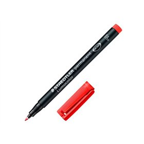 Marcador permanente Staedtler Lumocolor 318 - Ponta fina redonda - Largura da linha de 0,6 mm - Tampa com clipe - Secagem rápida