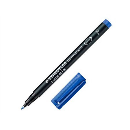 Marcador permanente Staedtler Lumocolor 318 - Ponta fina redonda - Largura da linha de 0,6 mm - Tampa com clipe - Secagem rápida