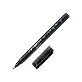 Marcador permanente Staedtler Lumocolor 318 - Ponta fina redonda - Largura da linha de 0,6 mm - Tampa com clipe - Secagem rápida