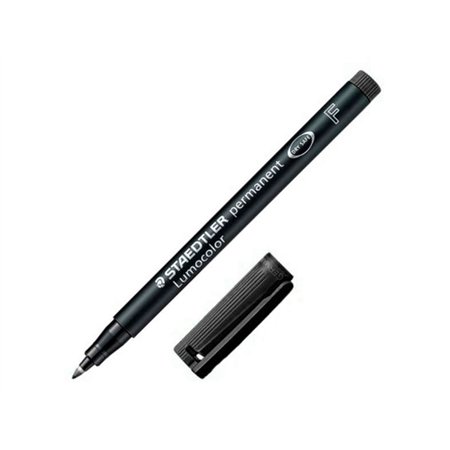 Marcador permanente Staedtler Lumocolor 318 - Ponta fina redonda - Largura da linha de 0,6 mm - Tampa com clipe - Secagem rápida